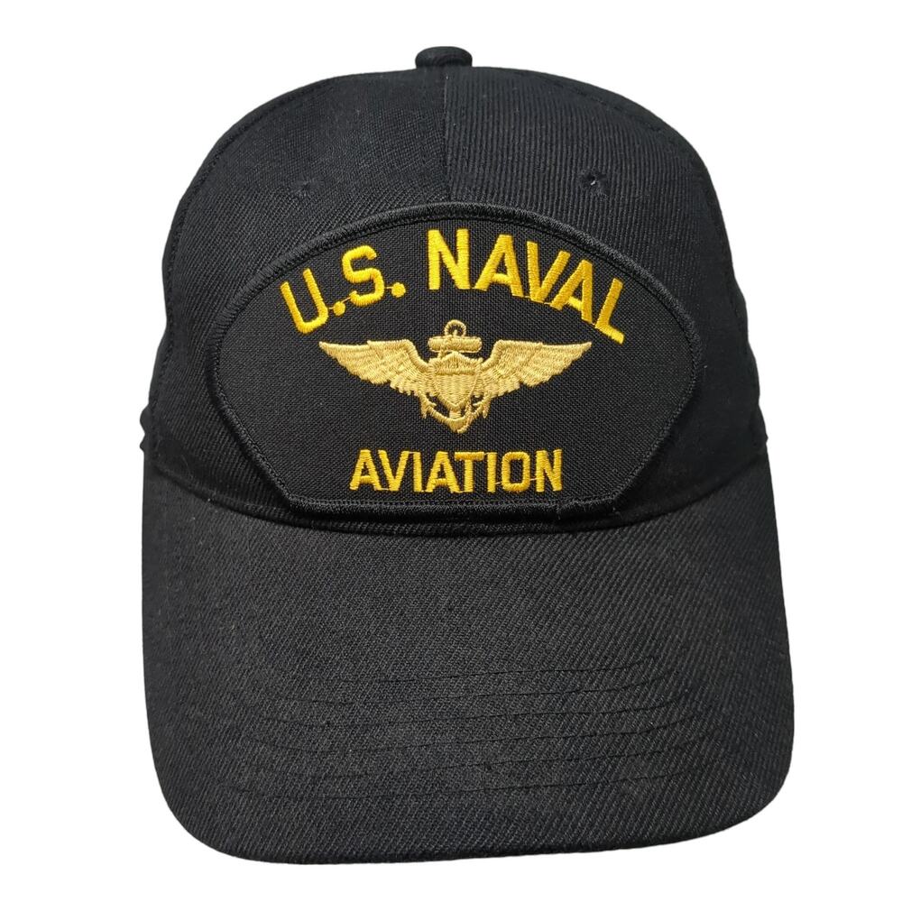 U.S. Naval Aviation Strapback Baseball Cap Black One Size Adjustable Nissi